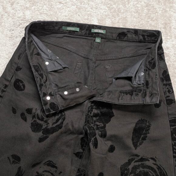 Wild Fable High Rise Straight Black Rose Velvet Denim Jeans Womens Size 8 - Picture 7 of 16